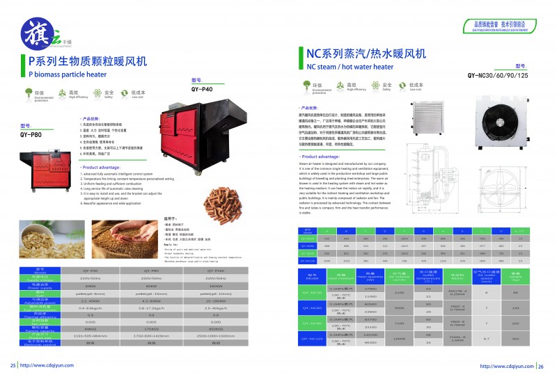 113中智旗云產品圖冊新  生物質暖風機  蒸汽水暖風機