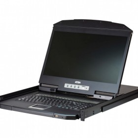 ATEN 宏正 四川總代理 CL3108NX 8端口短機身 PS/2-USB VGA 單滑軌寬屏幕LCD KVM 多電腦切換器