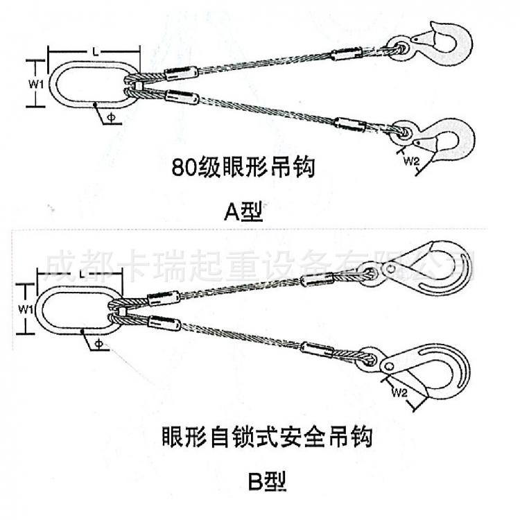 德國多來勁DOLECO高強(qiáng)度鋼絲繩雙腿成套吊索具din en13414