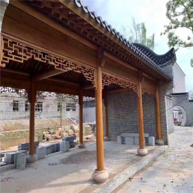 防腐木長廊古建走廊產(chǎn)品耐腐蝕 自吸水不易變形 圓林園