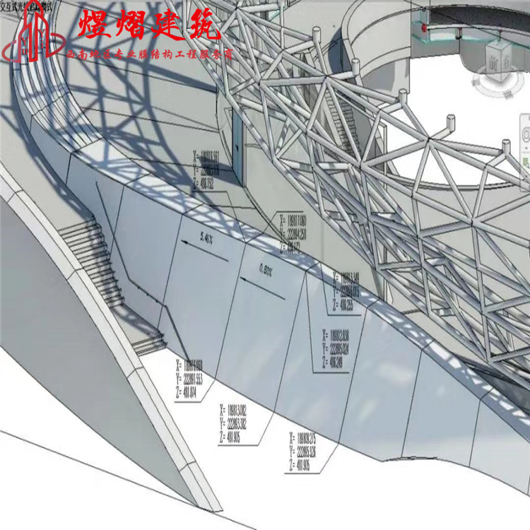 體育管膜結構膜結構體育館設施 張拉膜停車棚設計