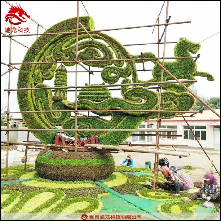 吉林景觀綠雕定制市政工程草雕樓盤(pán)小區(qū)美陳仿真植物草皮雕塑花堆造型