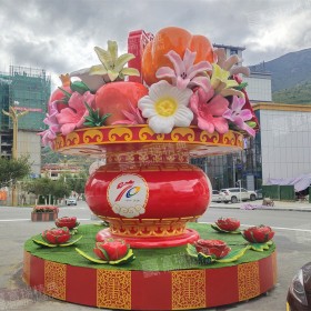 定制商業(yè)街創(chuàng)意抽象彩繪動(dòng)物雕塑戶外公園廣場景觀擺件玻璃鋼雕塑