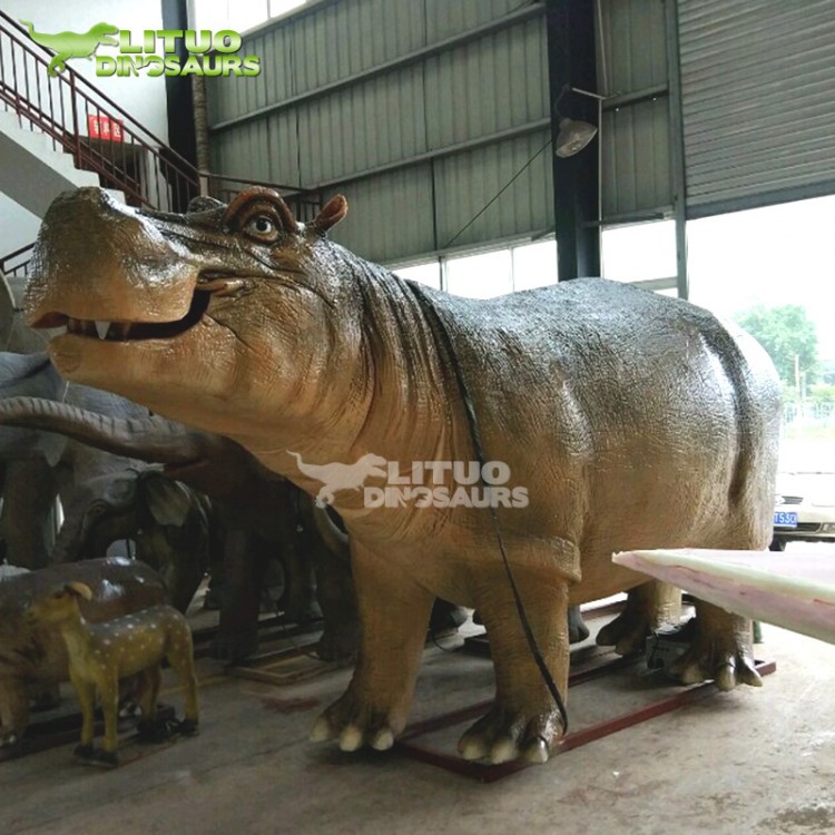 公園景區(qū)大型仿真動物模型 河馬 源頭廠家 支持定制