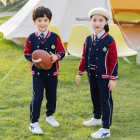 英倫風春秋運動服校服套裝幼兒園園服定制