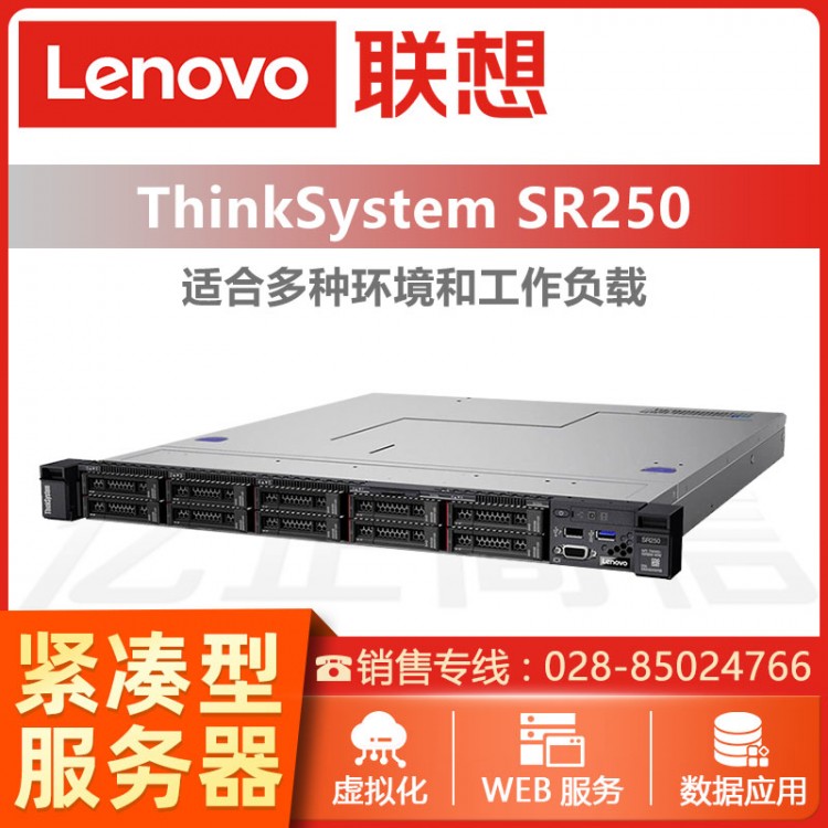 聯(lián)想（ThinkSystem）SR250 1U機(jī)架式服務(wù)器主機(jī) 聯(lián)想管家婆服務(wù)器 聯(lián)想用友服務(wù)器 聯(lián)想服務(wù)器成都授權(quán)代理商