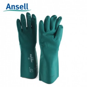 ansell/安思爾58-335 綠色丁腈手套 38cm防化酸堿勞保防護(hù)手套