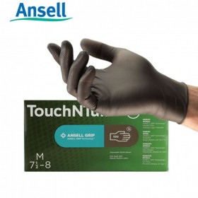 ansell/安思爾93-250 灰色一次性無粉丁腈手套可使用觸摸屏手套