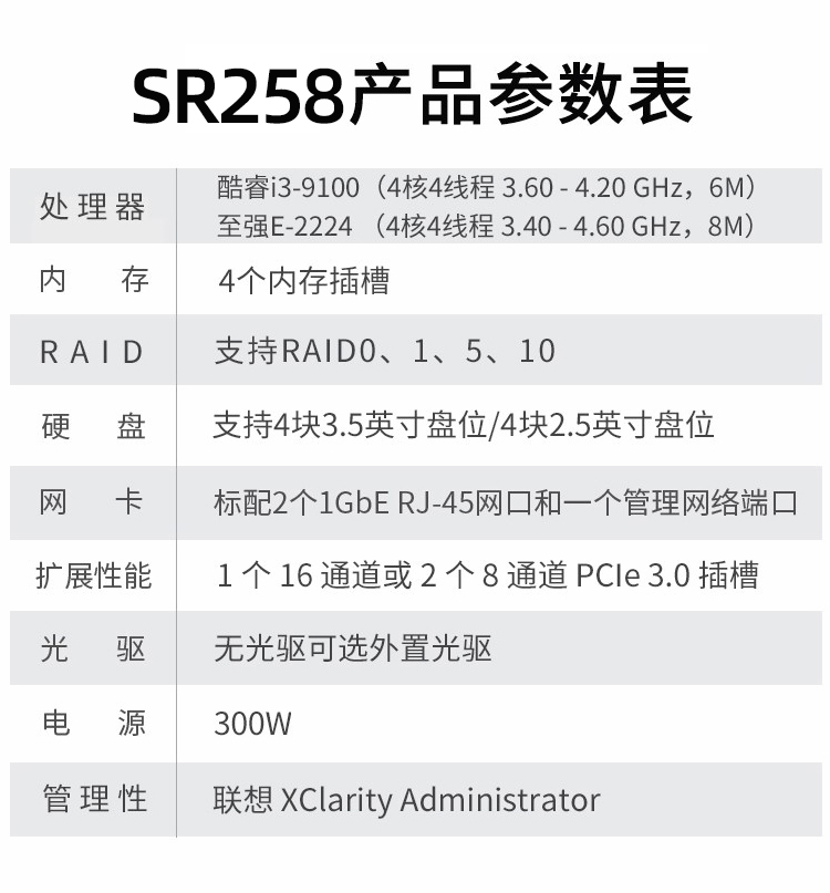 SR258產(chǎn)品參數(shù)表