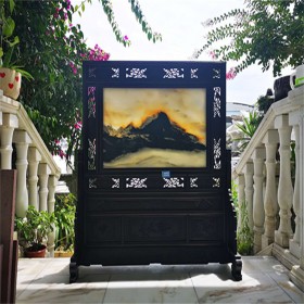 庭院小區(qū)大理石山水畫屏風(fēng)景觀擺件 擺件工藝品