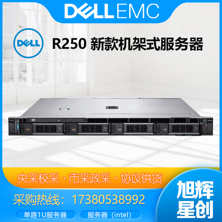 成都戴爾服務(wù)器總代理（DELL）DR250 1U機(jī)架式服務(wù)器 ERP用友金蝶軟件