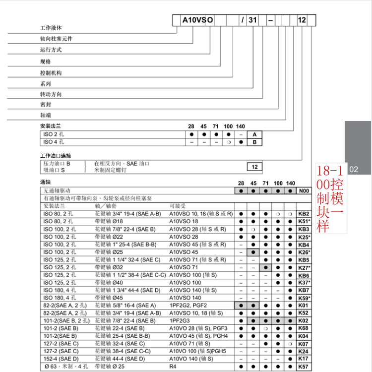 A10VSO型號代碼