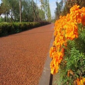 杭州市 人行道彩色透水混凝土 生態(tài)透水地坪 彩色整體透水路面 專業(yè)材料廠家