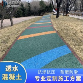 彩色透水砼地坪 彩色透水混凝土跑道 透水混凝土增強(qiáng)膠 廠家批發(fā)